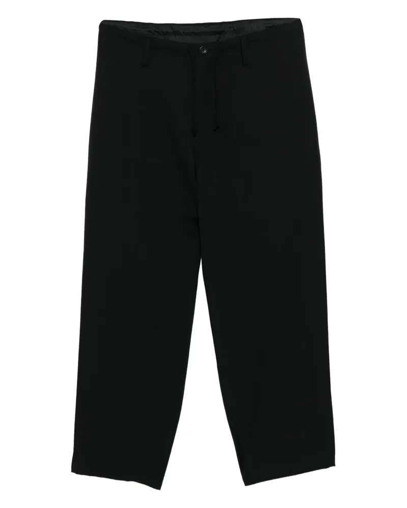 Yohji Yamamoto Tapered-Hose mit Kordelzug - Schwarz Schwarz