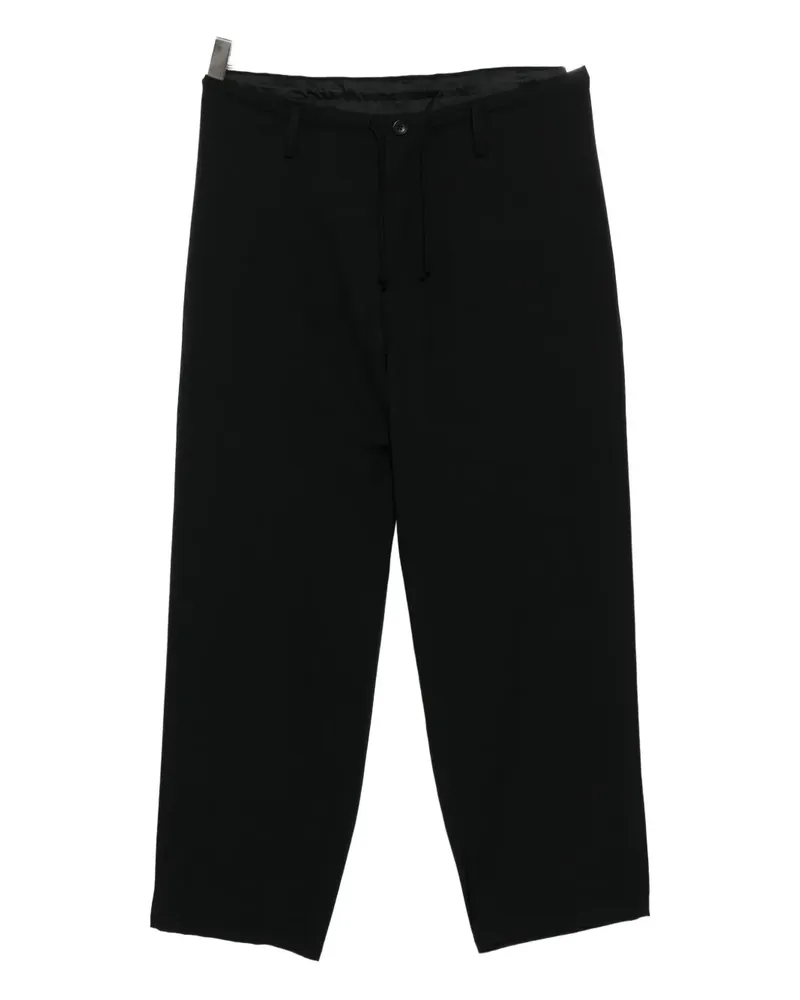 Yohji Yamamoto Tapered-Hose mit Kordelzug - Schwarz Schwarz