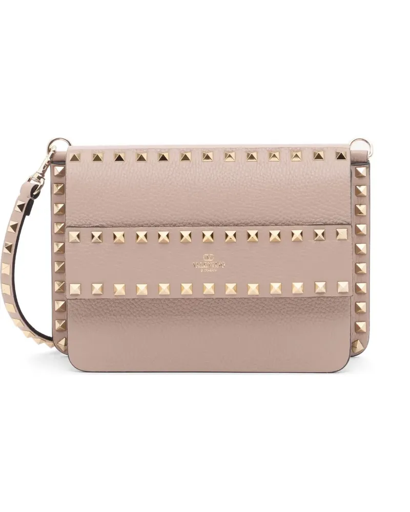 Valentino Garavani Rockstud small shoulder bag in grainy calfskin - Rosa Rosa