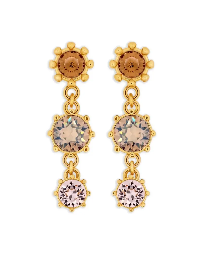 Oscar de la Renta Hängeohrringe mit Kristallverzierung - Gold Gold