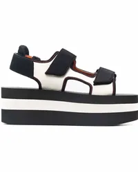 Marni Flatform-Sandalen mit Klettverschluss Weiß