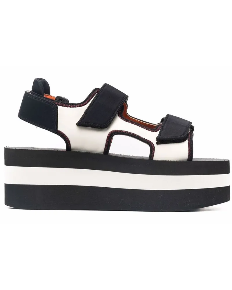 Marni Flatform-Sandalen mit Klettverschluss Weiß