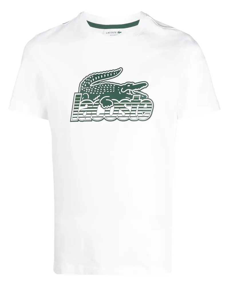 Lacoste T-Shirt mit Logo-Print Weiß