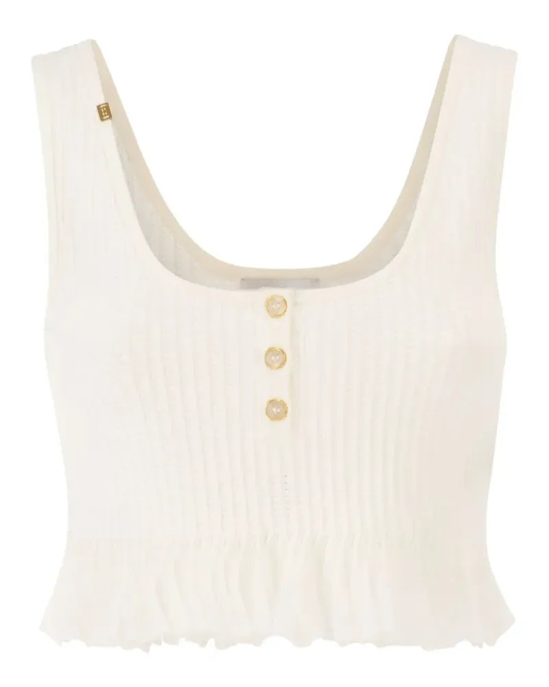Elisabetta Franchi button-detail top - Nude Nude