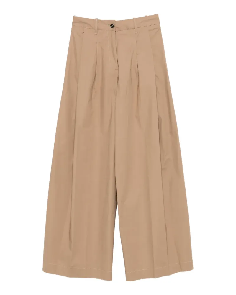 nine:inthe:morning pleated wide-leg trousers - Nude Nude