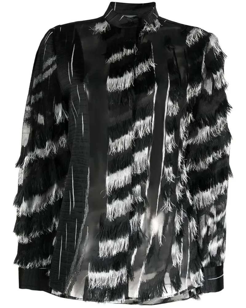 Alberta Ferretti Transparente Bluse - Schwarz Schwarz