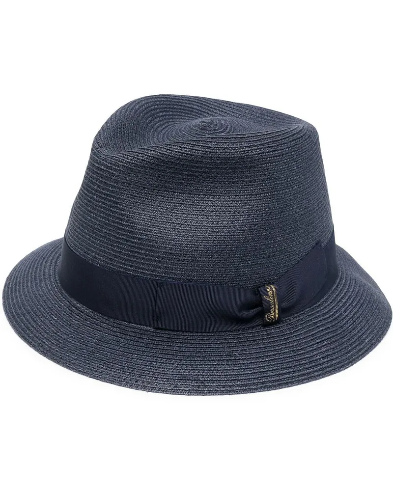 Borsalino Gewebter Hut aus Hanf - Blau Blau