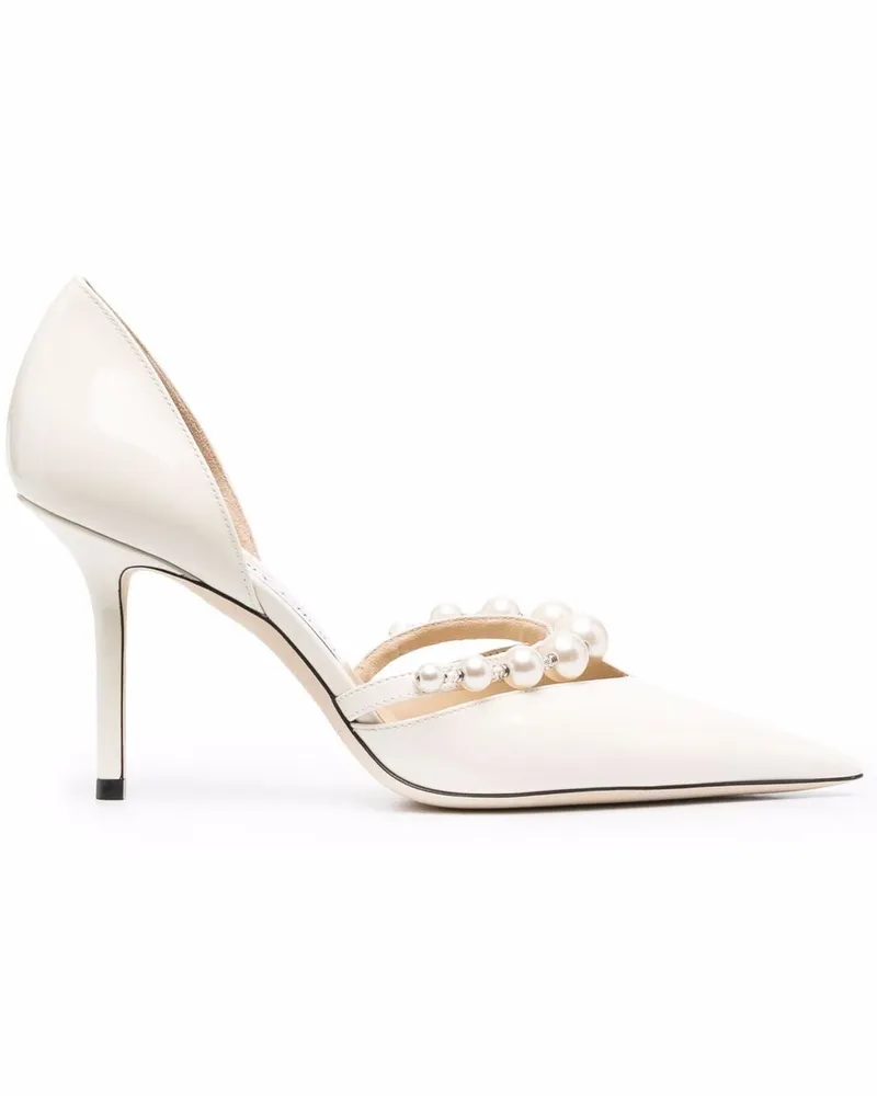 Jimmy Choo Verzierte Aurelie Pumps 85mm - Weiß Weiß