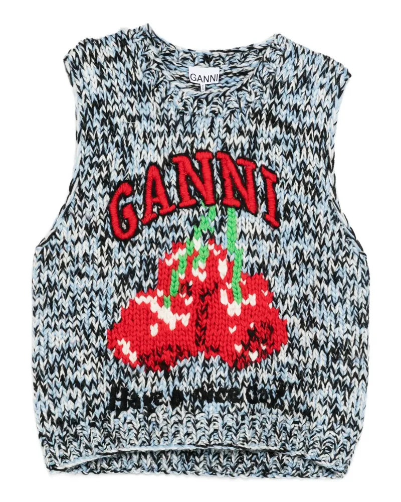 Ganni patterned knitted vest - Blau Blau