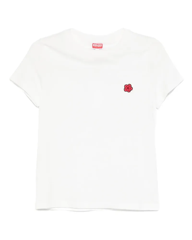 Kenzo T-Shirt mit Blumenverzierung - Weiß Weiß