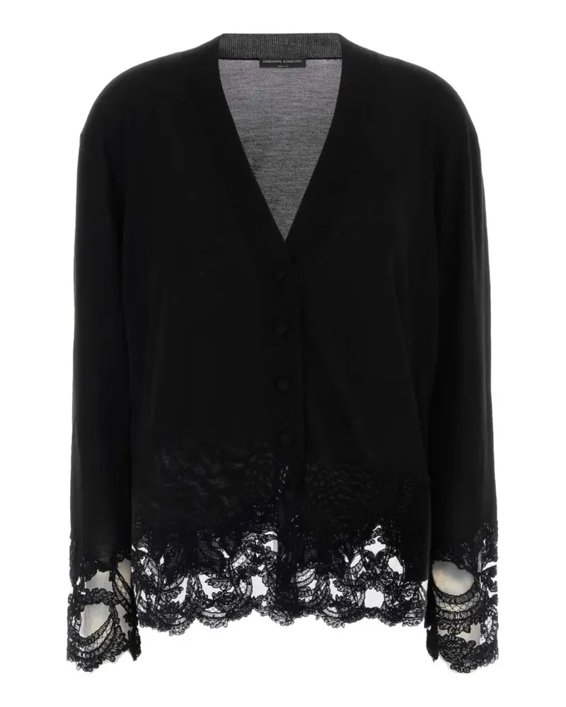 Ermanno Scervino Cardigan mit Spitzenborte - Schwarz Schwarz