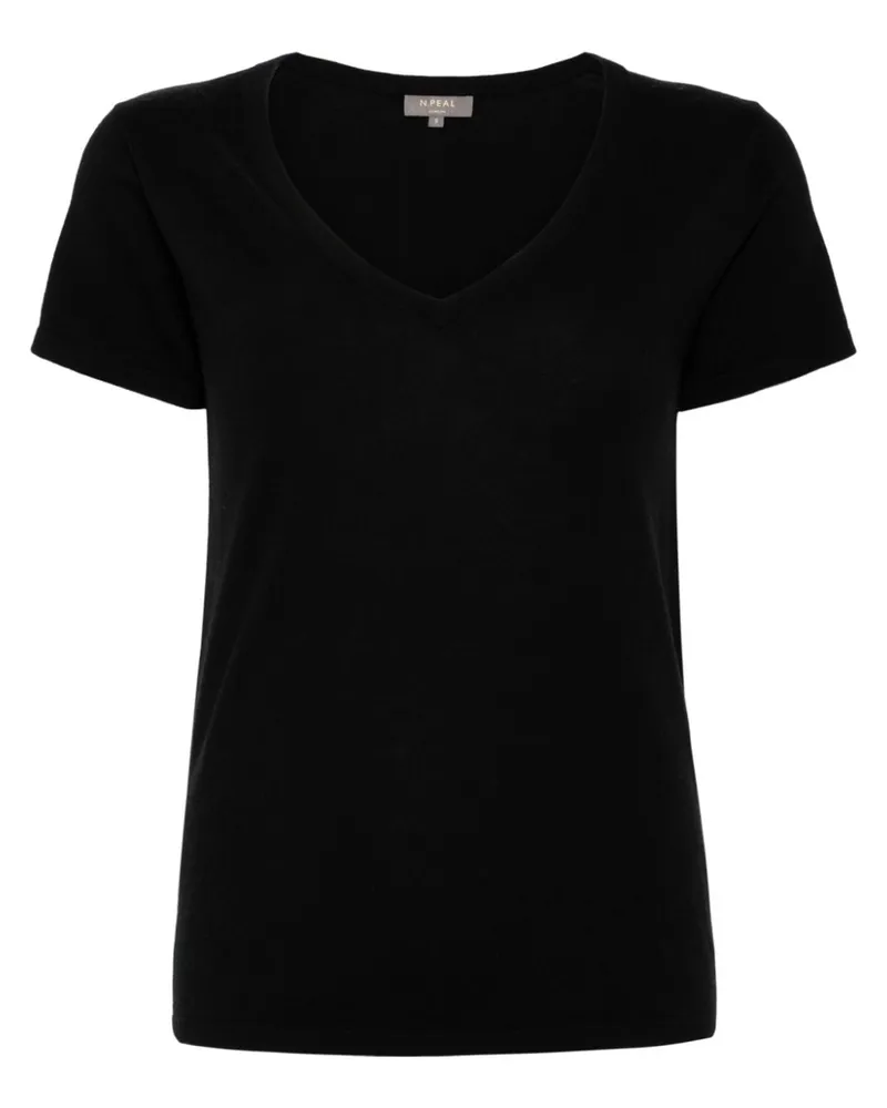 N.Peal Fein gestricktes T-Shirt - Schwarz Schwarz