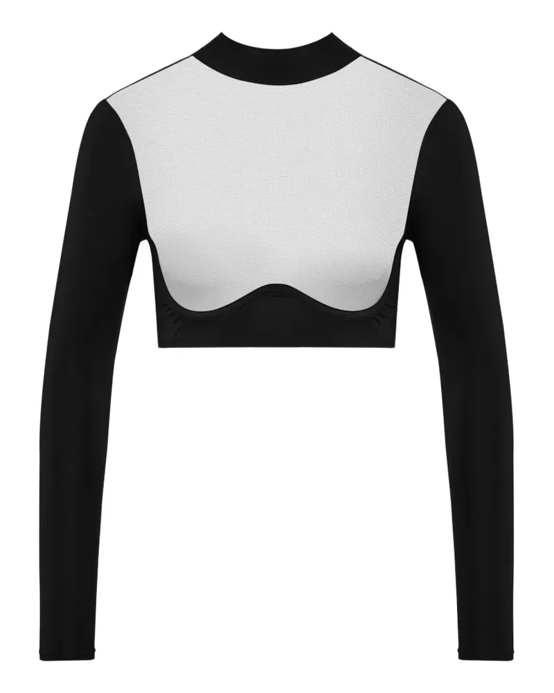 Maison Close Semi-transparentes Pure Tentation Oberteil - Schwarz Schwarz