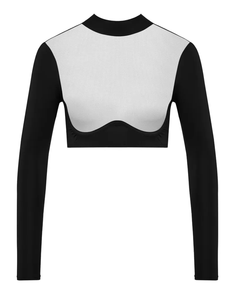 Maison Close Semi-transparentes Pure Tentation Oberteil - Schwarz Schwarz