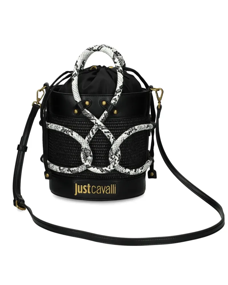 Just Cavalli Beuteltasche mit Schlangenmuster - Schwarz Schwarz