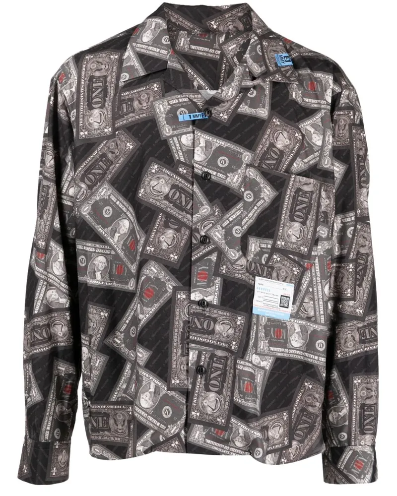 MIHARAYASUHIRO Hemd mit Dollar-Print - Grau Grau