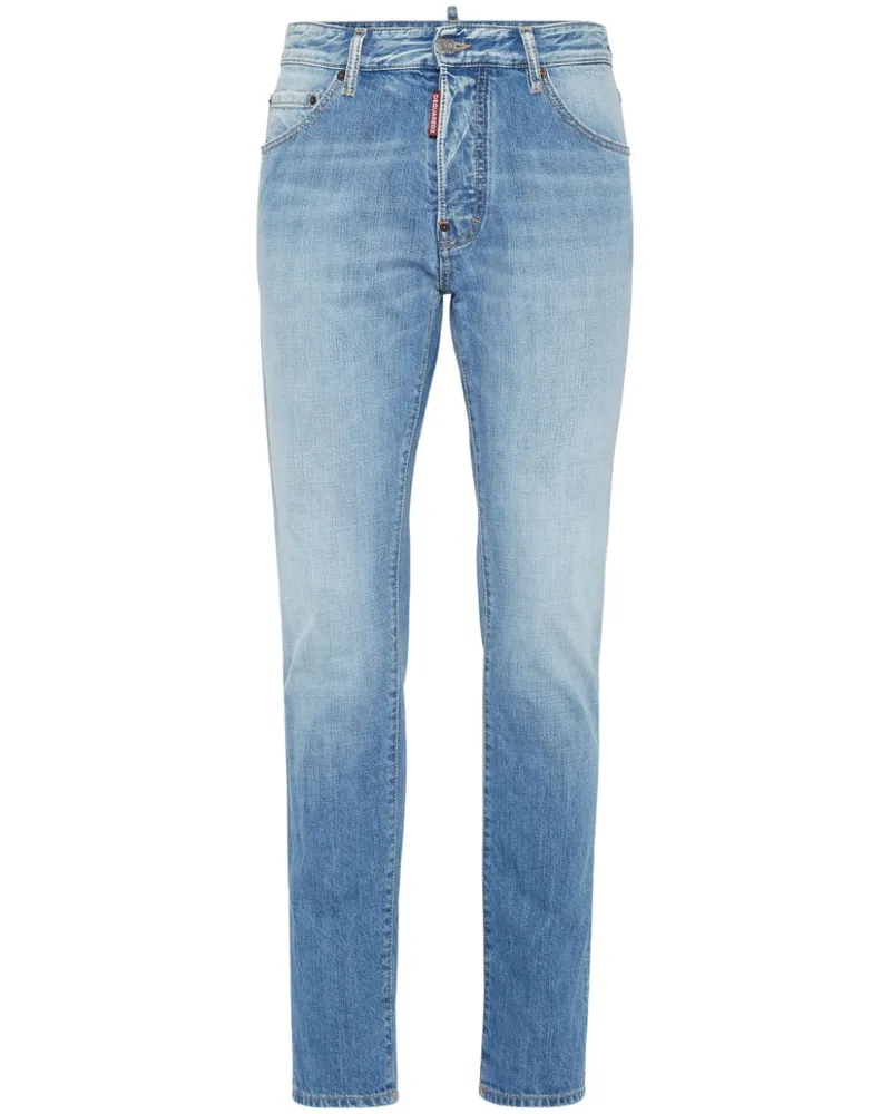 Dsquared2 Halbhohe Slim-Fit-Jeans - Blau Blau