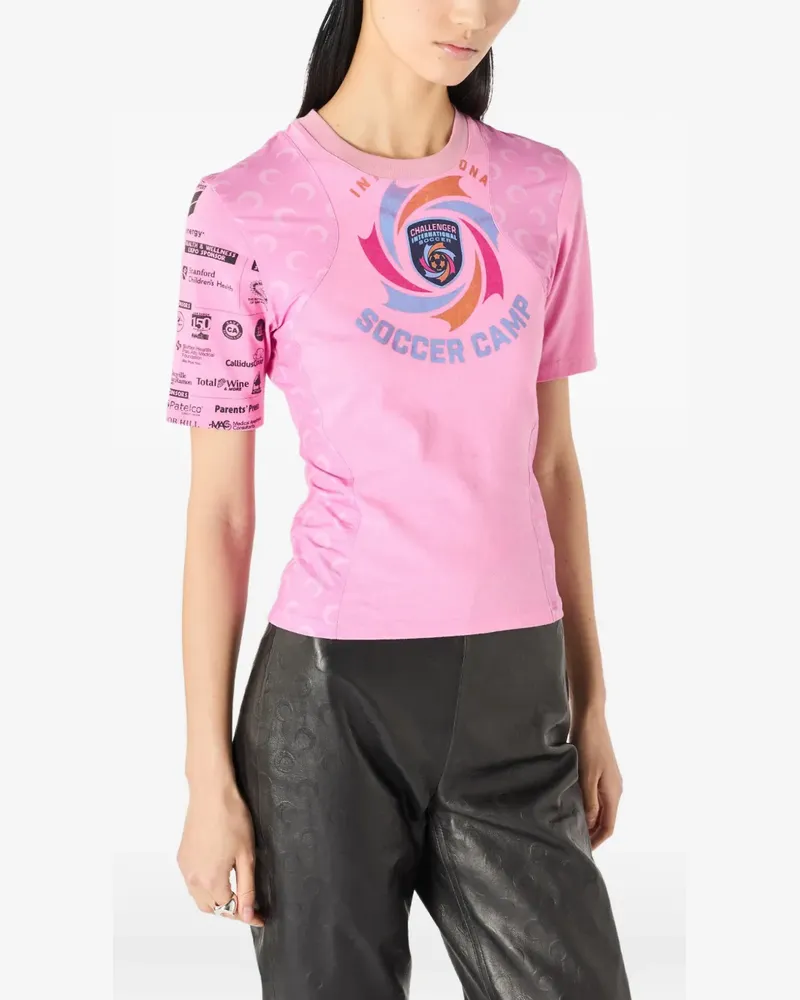 Marine Serre graphic-print panelled T-shirt - Rosa Rosa