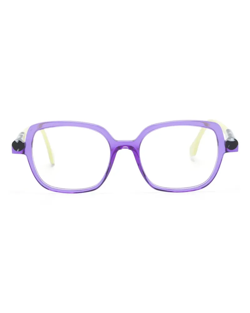Face à Face Eckige Brille mit Logo-Print - Violett Violett