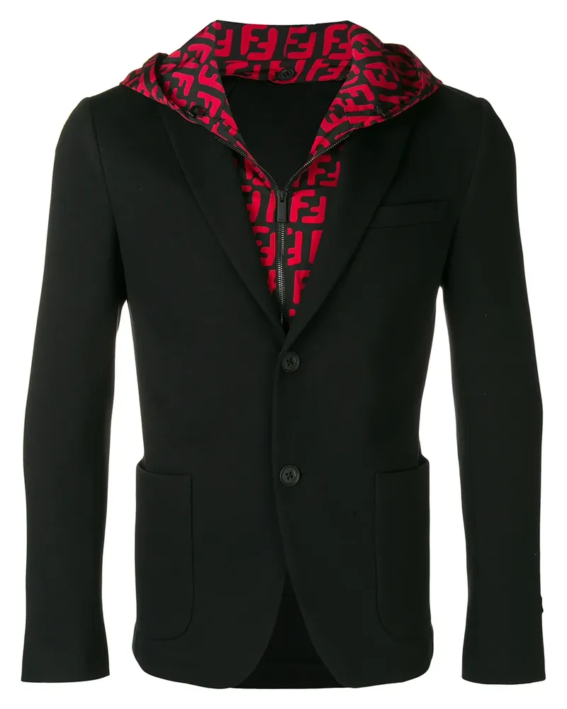 Fendi Sakko mit Kapuze - Schwarz Schwarz