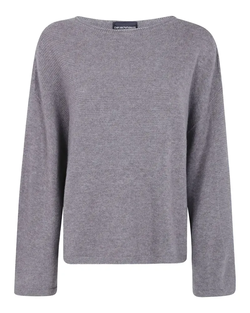 Emporio Armani Fein gestrickter Pullover mit tiefen Schultern - Grau Grau