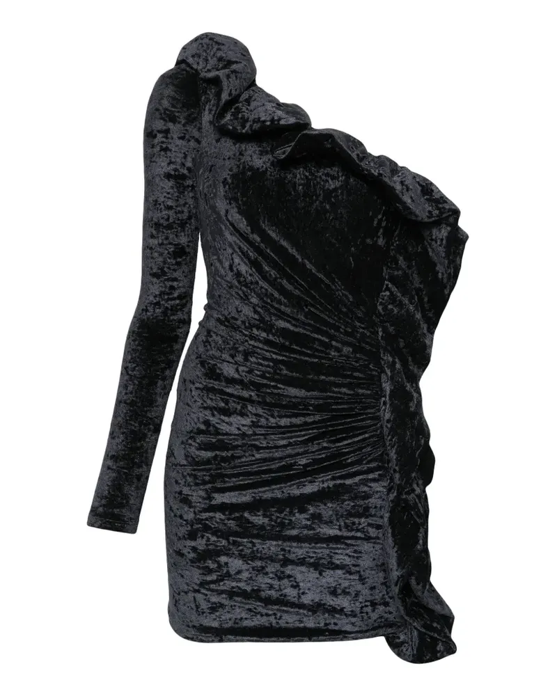 Amen ruffled one-shoulder mini dress - Schwarz Schwarz