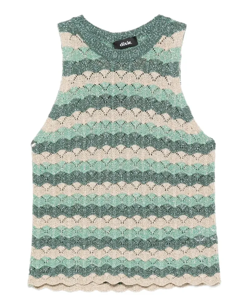 Dixie striped crochet-knit top - Grün Grün