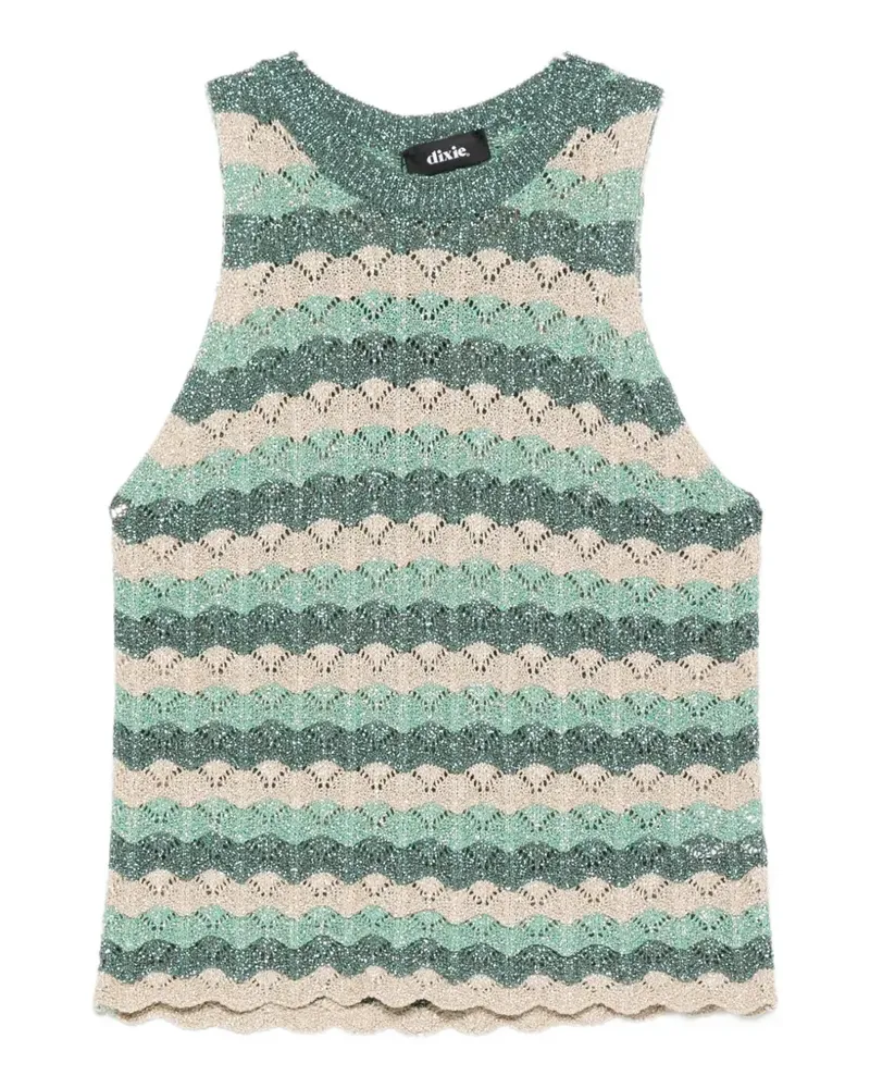 Dixie striped crochet-knit top - Grün Grün
