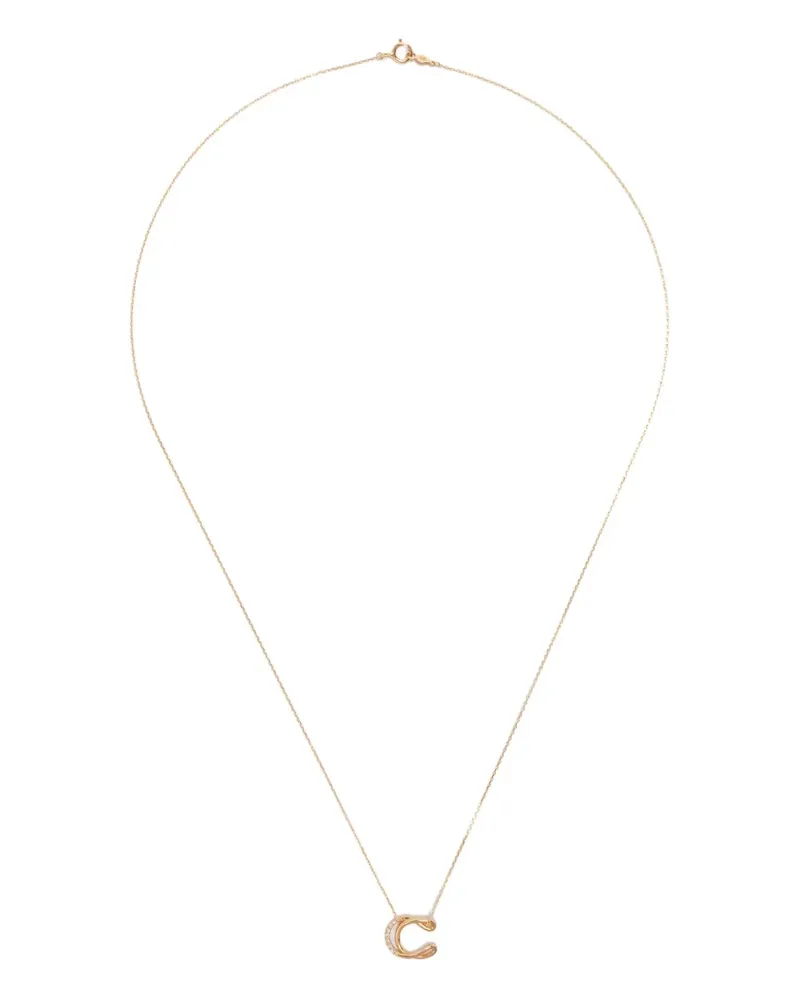 Charlotte Chesnais 18K yellow gold Letter C diamond necklace Gold