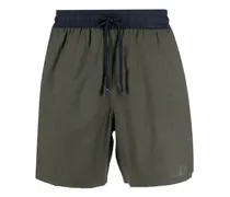 Badeshorts mit Kontrastbund - Grün