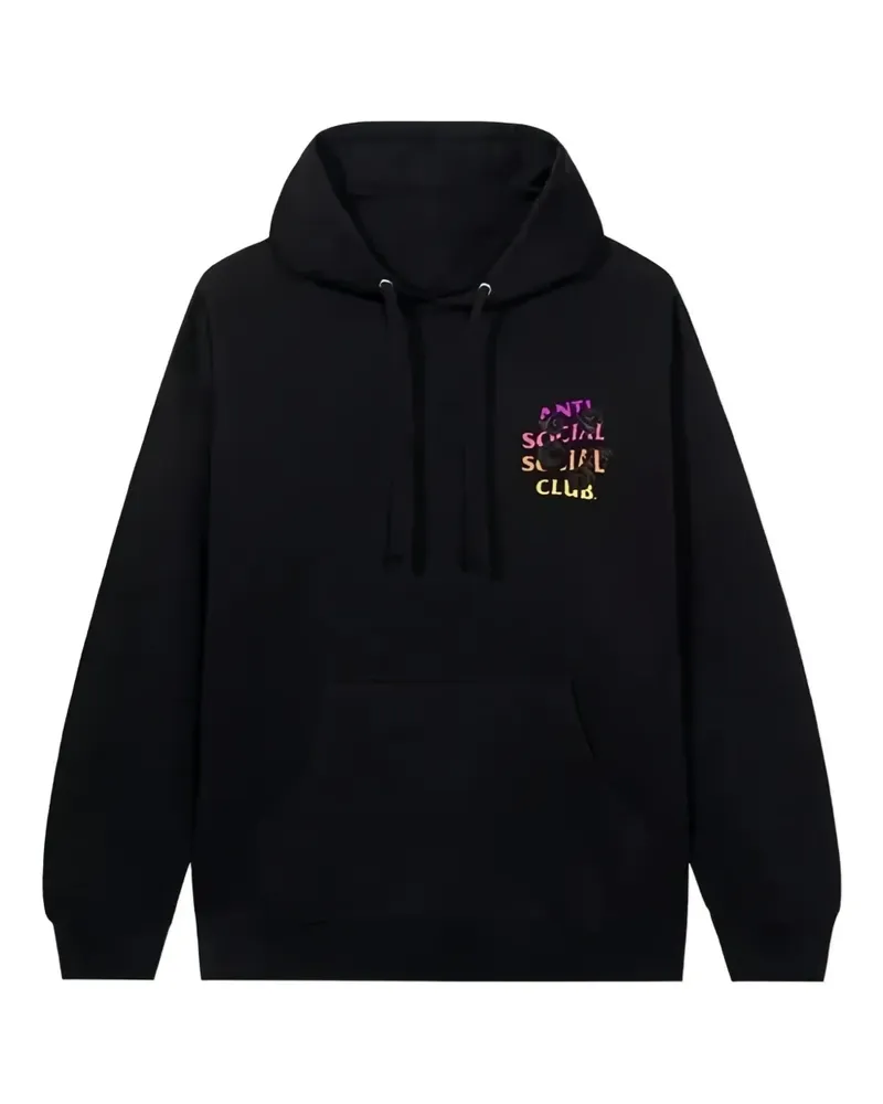 Anti Social Social Club Fledermaus-Hoodie mit Rosendetail - Schwarz Schwarz