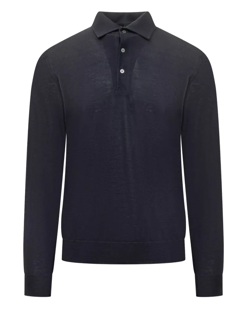 Filippo de Laurentiis Poloshirt mit Knopfleiste - Blau Blau