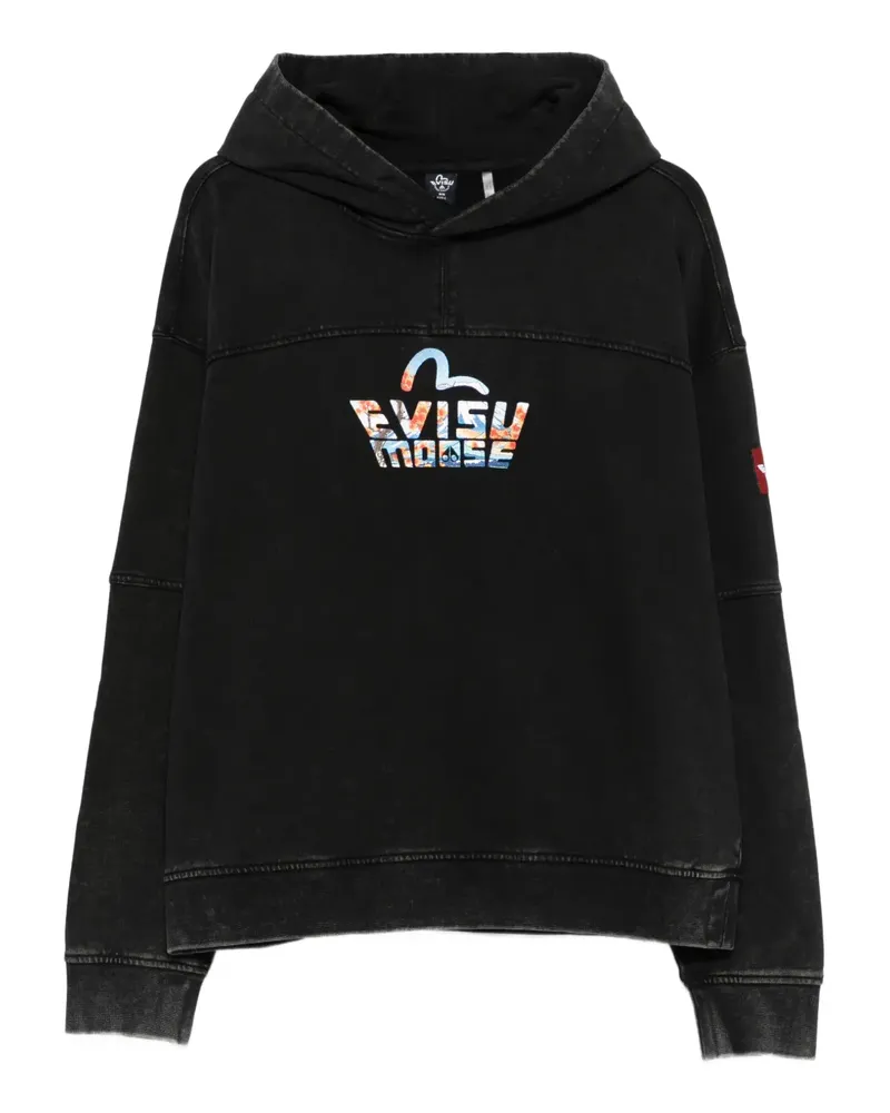 Moose Knuckles x Evisu graphic hooded hoodie - Schwarz Schwarz