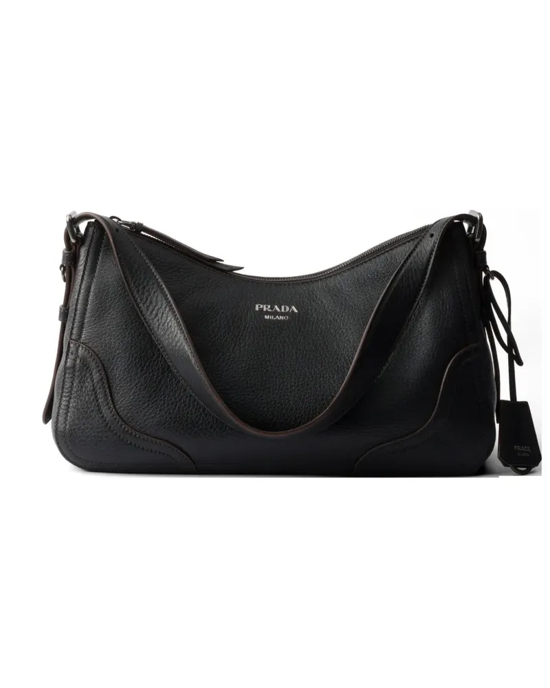 Prada Aimèe large leather shoulder bag - Schwarz Schwarz