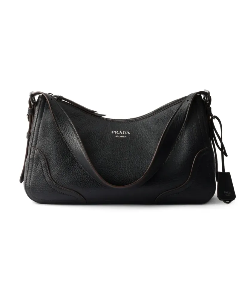 Prada Aimèe large leather shoulder bag - Schwarz Schwarz