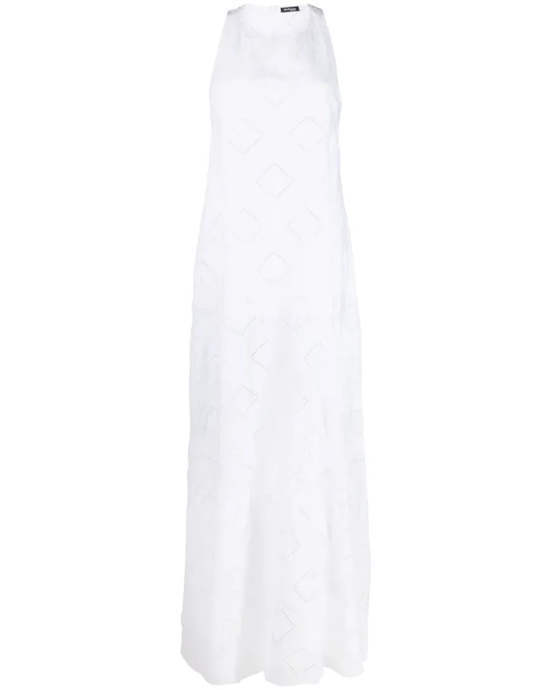 Kiton Perforiertes Midikleid - Weiß Weiß