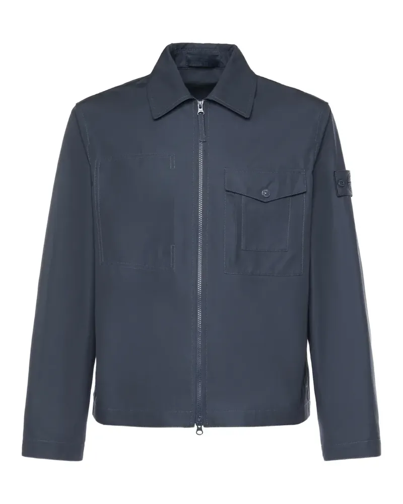 Stone Island Hemdjacke mit aufgesetzten Taschen - Blau Blau