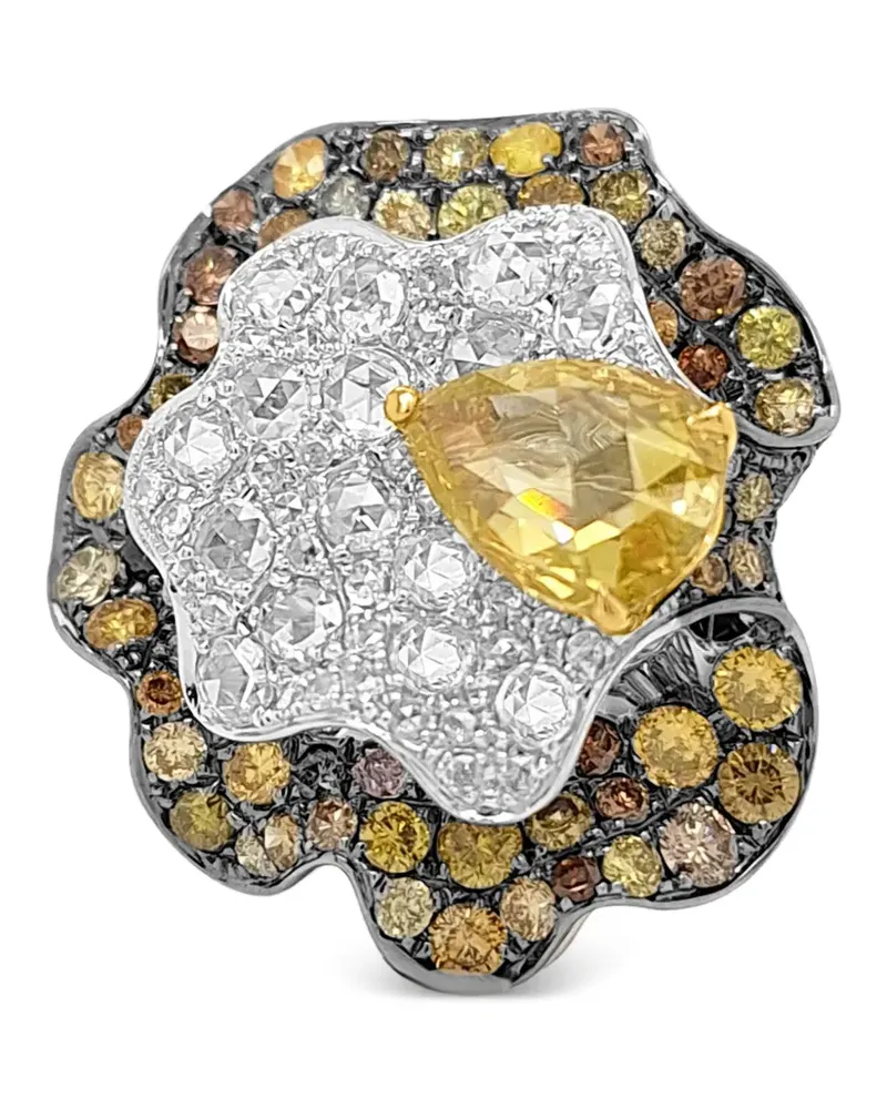 HYT Jewelry Cocktailring mit Diamanten im Cluster-Look - Silber Silber