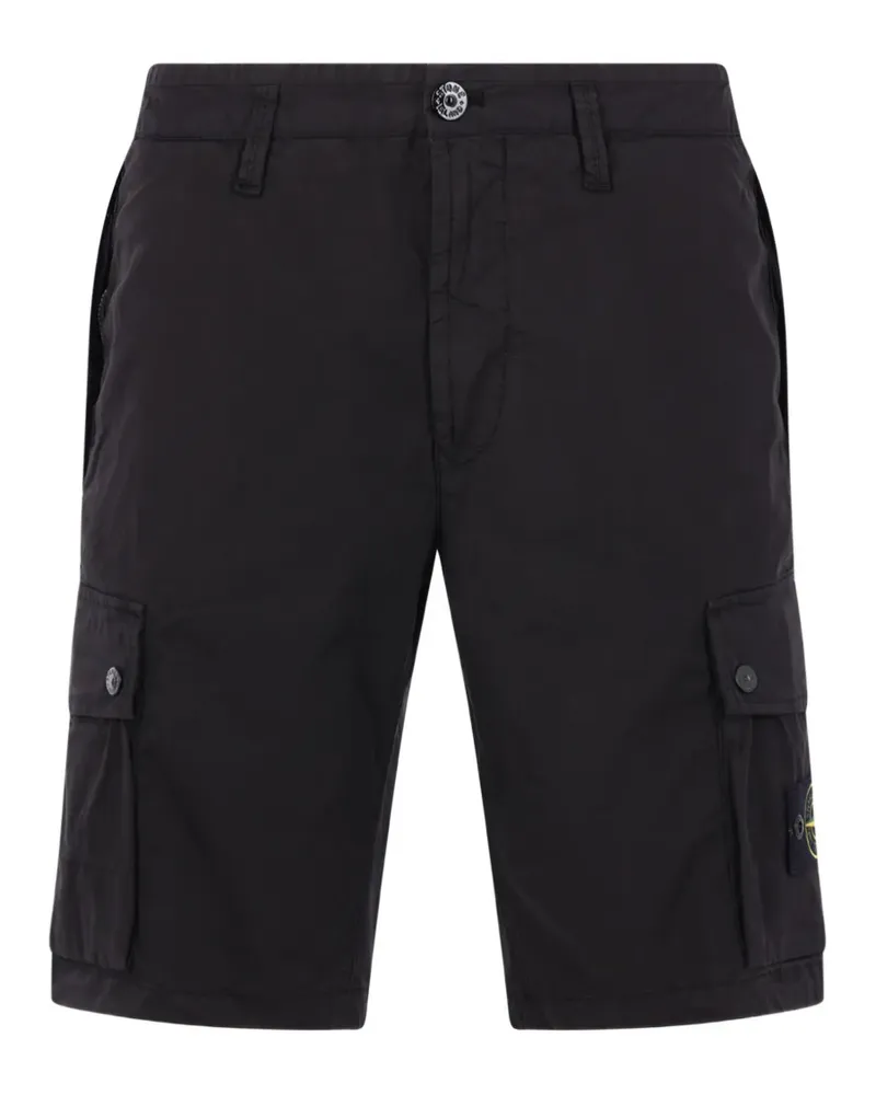Stone Island cargo-pockets logo-patch shorts - Schwarz Schwarz