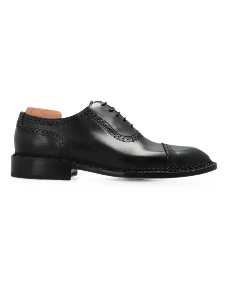 Kiton brogue-detail lace-up Oxford shoes - Schwarz Schwarz