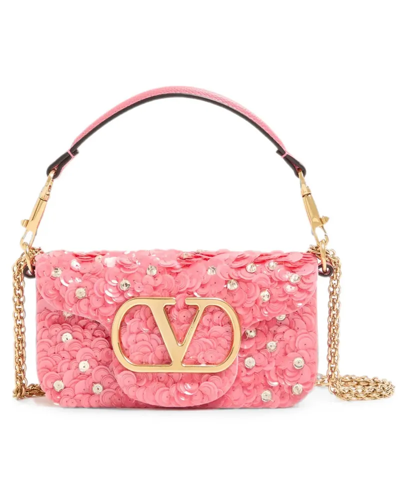 Valentino Garavani Kleine Locò Schultertasche mit Stickerei - Rosa Rosa