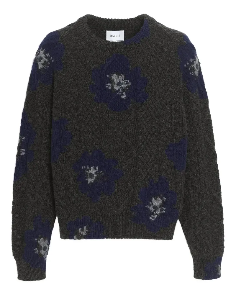 Barrie Pullover mit Blumen-Intarsie - Grau Grau