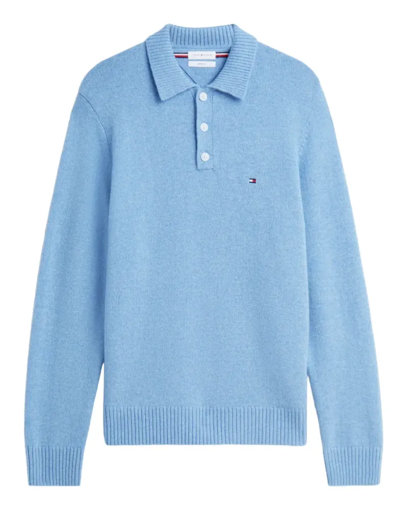 Tommy Hilfiger logo-embroidered polo sweater - Blau Blau