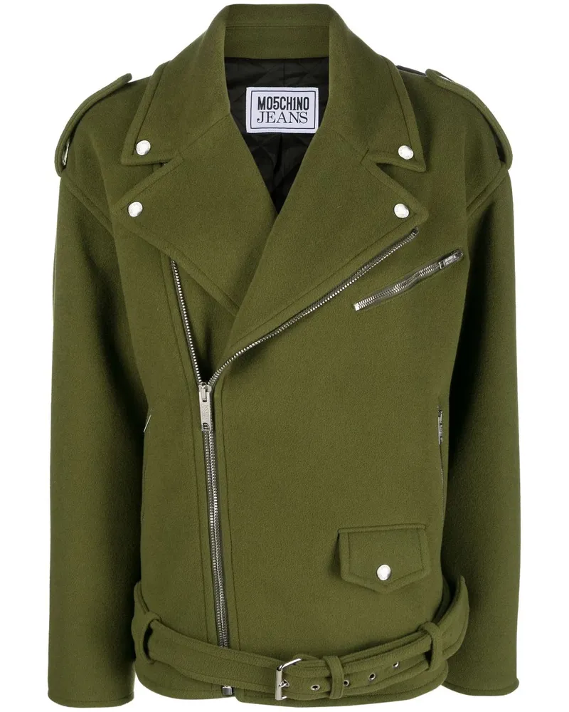 Moschino Bikerjacke mit fallendem Revers - Grün Grün