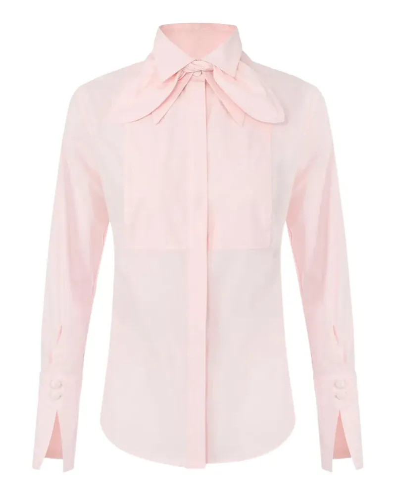 Elisabetta Franchi cotton shirt with bow - Rosa Rosa