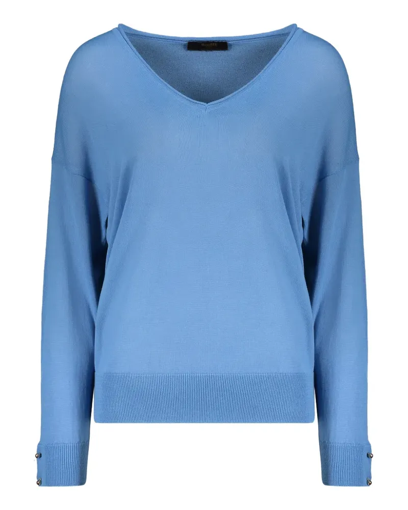 MOORER Pullover mit V-Ausschnitt - Blau Blau
