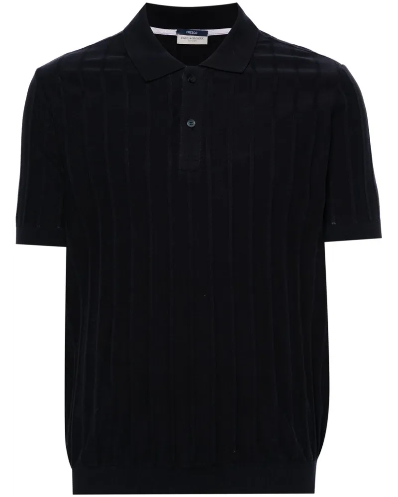 Paul & Shark Fein gestricktes Poloshirt - Blau Blau