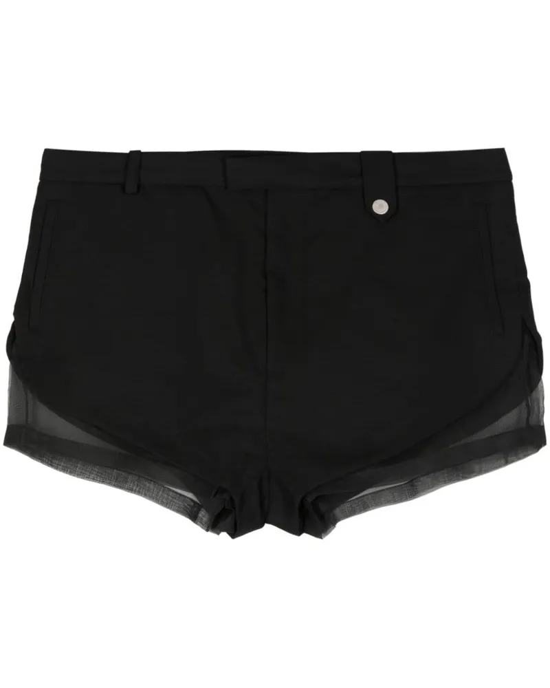Egonlab Kurze Shorts mit Sheer-Einsatz Schwarz