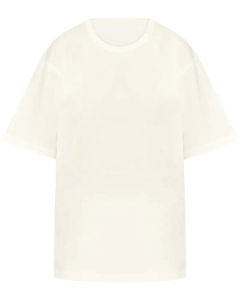 Yohji Yamamoto T-Shirt mit Text-Print - Weiß Weiß