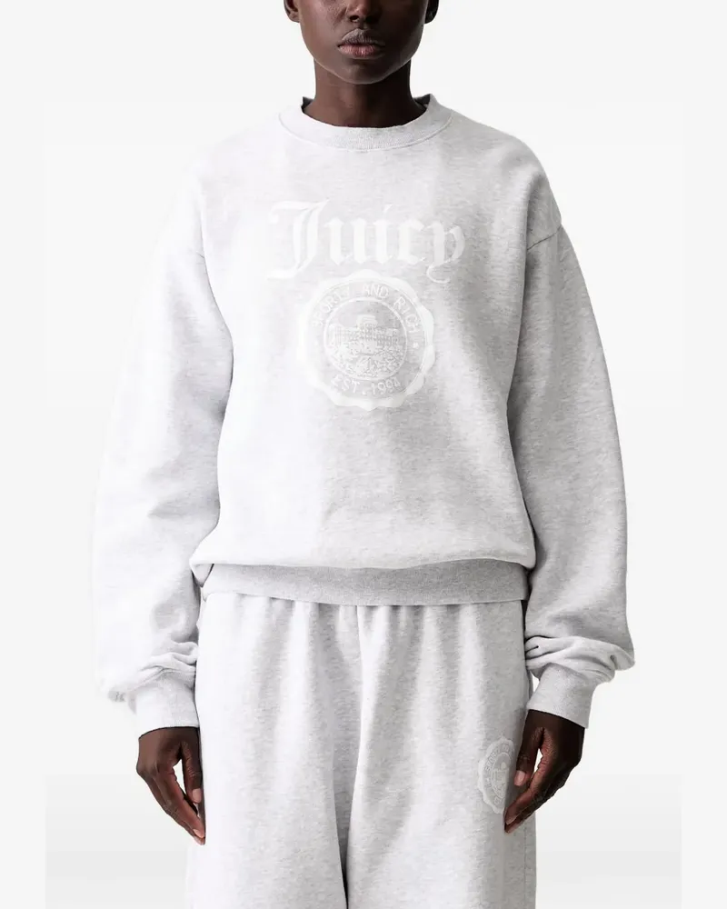 SPORTY & RICH x Juicy Couture Pullover mit Logo - Grau Grau
